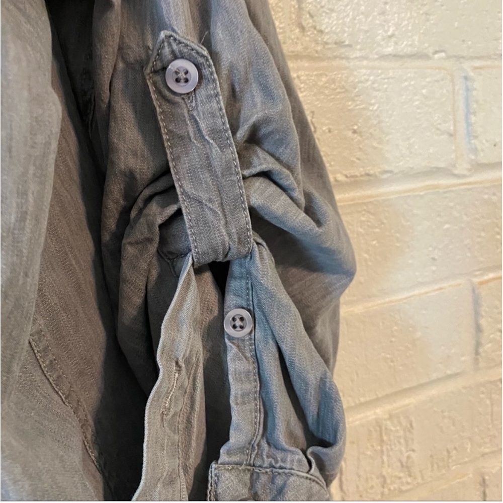 Torrid Gray Taylor Button Front Chambray Shirt - image 7